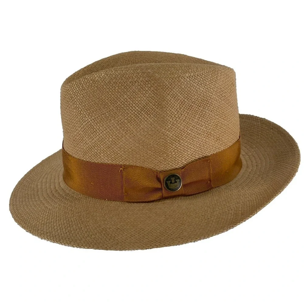 Goorin Bros Panana Toquilla Straw Fedora Hat Size Large Beige USA Made - Picture 1 of 8